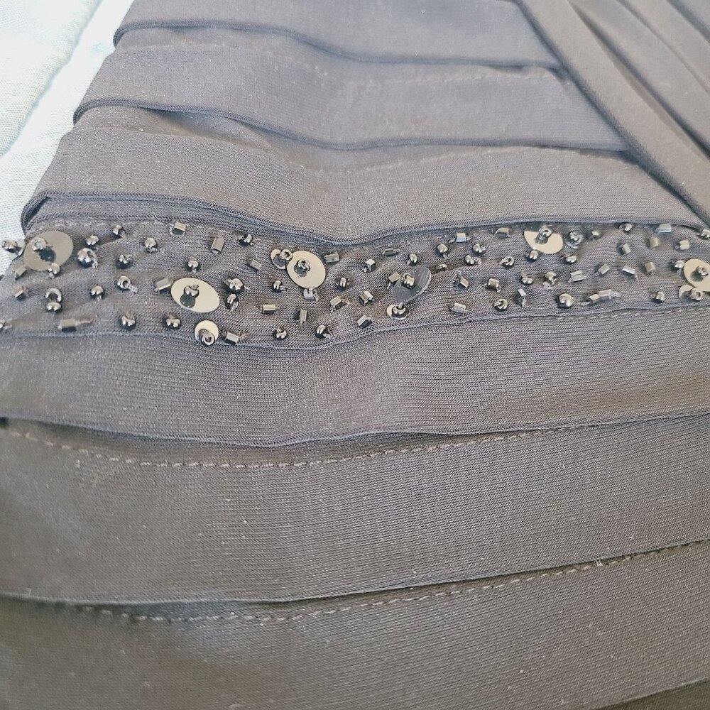 Black Sleeveless Beaded Cocktail Dress Size 12 Beaded Sequence Scarlett Nite - Picture 6 of 11